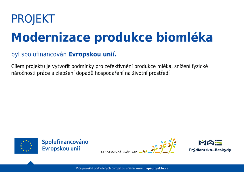 PROJEKT Modernizace produkce biomléka